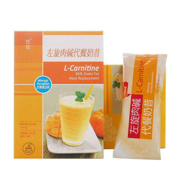 L- カルニチンの食事療法のミルクセーキの粉/食事の取り替えの振動の粉のマンゴの味